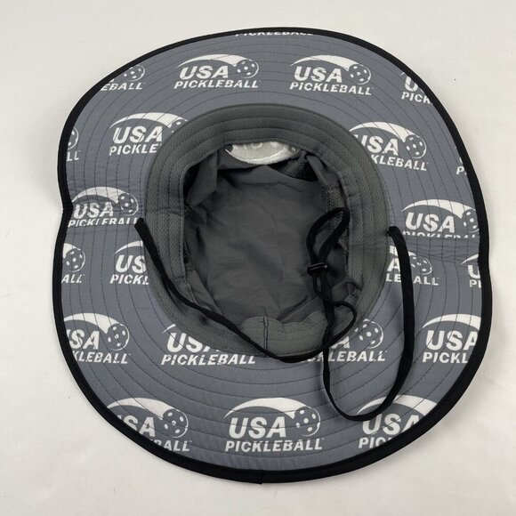 USA Pickleball Boonie Sin Hat Adult L Wide Brim Canvas Mesh Gray - Picture 6 of 7